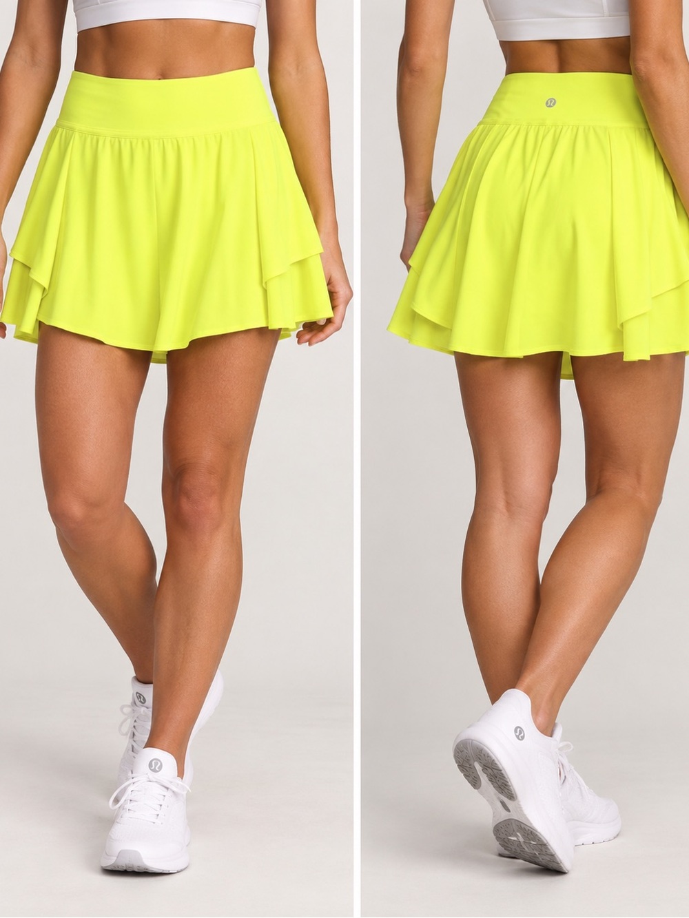 lululemon athletica High-Waist Neon Yellow Skirted Athletic Skort